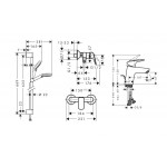 Набір змішувачів для душу Hansgrohe EcoSmart Logis 70, хром (20200006)