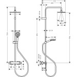 Душова система Hansgrohe Vernis Shape Showerpipe 230 1jet EcoSmart+ з термостатом, хром (26319000)