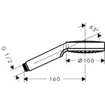 Ручний душ Hansgrohe Crometta 100 1jet Green, хром/білий (26334400)