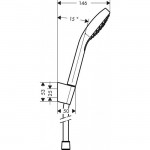 Душевой гарнитур Hansgrohe Croma Select S 1jet, хром/белый (26410400)