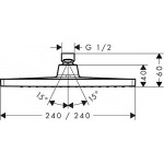 Верхний душ Hansgrohe Crometta E 240 1jet, EcoSmart, черный матовый (26727670)