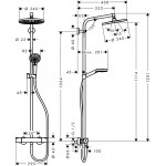 Душевая система Hansgrohe Crometta S240 1jet Showerpipe c термостатом, хром (27267000)