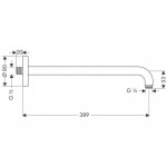 Тримач верхнього душу Hansgrohe 389 мм, хром (27413000)