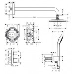 Душова система Hansgrohe Croma E 280 1jet Ecostat E 7в1, хром (27953000)