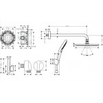 Душова система Hansgrohe Raindance S 240 1jet ShowerSelect S 8 в1, чорний матовий (27959670)