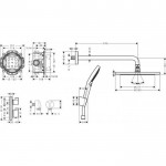 Душова система Hansgrohe Croma S 280 1jet Ecostat S 8 в 1, чорний матовий (27961670)