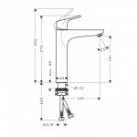 Смеситель для умывальника Hansgrohe Focus 190 с донным клапаном, хром (31608000)