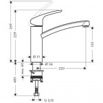 Смеситель для кухни Hansgrohe Focus E, хром (31806000)