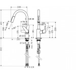 Смеситель для кухни Hansgrohe Focus с выдвижным изливом, сталь (31815800)