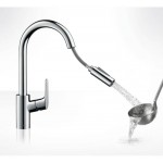 Смеситель для кухни Hansgrohe Focus с выдвижным изливом, черный матовый (31815670)