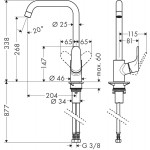 Змішувач для кухні Hansgrohe Focus 260, хром (31820000)