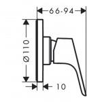 Змішувач для душу Hansgrohe Focus E Mini 110 мм, зовнішня частина, хром (31961000)