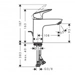 Смеситель для умывальника Hansgrohe Logis 100 LowFlow с донным клапаном, хром (71104000)