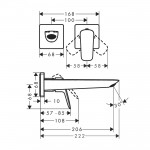 Смеситель для умывальника Hansgrohe Logis Fine 205 скрытого монтажа, черный матовый (71256670)