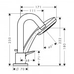 Смеситель для ванны Hansgrohe Logis на 3 отверстия, хром (71313000)