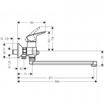 Смеситель для ванны Hansgrohe Logis с длинным изливом, хром (71402000)