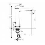 Смеситель для умывальника Hansgrohe Talis E 240 с донным клапаном, хром (71716000)