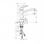 Смеситель для кухни Hansgrohe Logis M31 220 с запорным клапаном, хром (71834000)