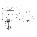 Смеситель для умывальника Hansgrohe Tecturis E 110, черный матовый (73010670)