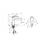 Смеситель для умывальника Hansgrohe Tecturis E 110, бронза матовая (73010140)