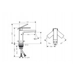 Смеситель для умывальника Hansgrohe Tecturis E 110 без донного клапана, бронза матовая (73011140)