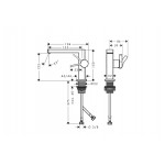 Смеситель для умывальника Hansgrohe Tecturis E 110 Fine CoolStart, бронза матовый (73020140)