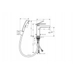 Смеситель для умывальника Hansgrohe Tecturis E 110 с гигиенической лейкой, черный матовый (73210670)