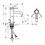 Змішувач для умивальника Hansgrohe Tecturis S 110, чорний матовий (73310670)