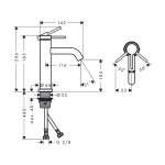 Смеситель для умывальника Hansgrohe Tecturis S 110, хром (73311000)