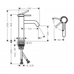 Змішувач для умивальника Hansgrohe Tecturis S 110 CoolStart, хром (73312000)