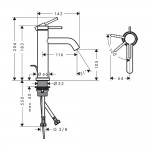 Змішувач для умивальника Hansgrohe Tecturis S 110 CoolStart, хром (73314000)