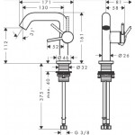 Змішувач для умивальника Hansgrohe Tecturis S 110 CoolStart, чорний матовий (73320670)