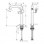 Змішувач для умивальника Hansgrohe Tecturis S 240 CoolStart, хром (73370000)