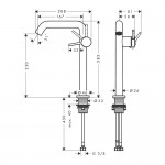 Смеситель для умывальника Hansgrohe Tecturis S 240 CoolStart без донного клапана, хром (73372000)