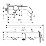 Смеситель для ванны Hansgrohe Tecturis S, бронза матовый (73422140)