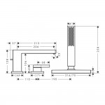 Смеситель для ванны Hansgrohe Tecturis E на 3 отверстия с sBox, хром (73443000)