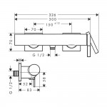 Змішувач для душу Hansgrohe Tecturis E, чорний матовий (73620670)