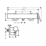 Смеситель для душа Hansgrohe Tecturis S, хром (73622000)