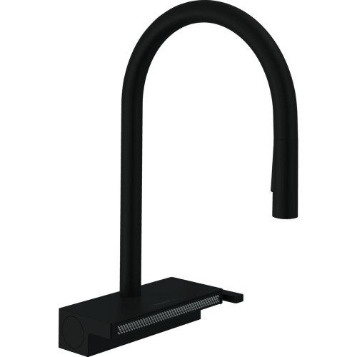 Смеситель для кухни Hansgrohe Aguno Select 170 3jet с вытяжным изливом Sbox, черный матовый (73831670)