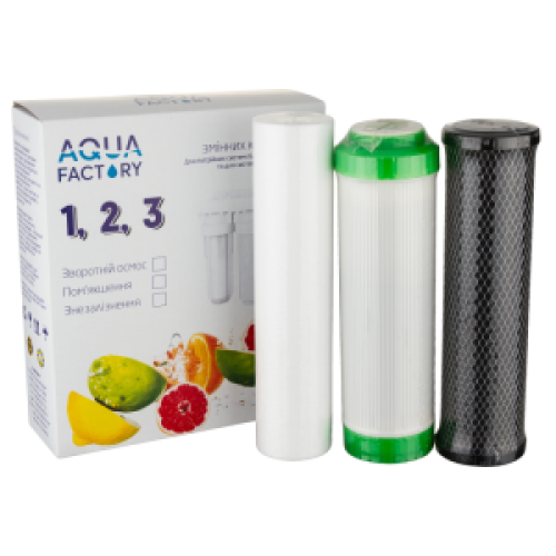 Комплект змінних картриджів Aqua Factory "Знезалізнення", чорний/білий (AF(Fe))