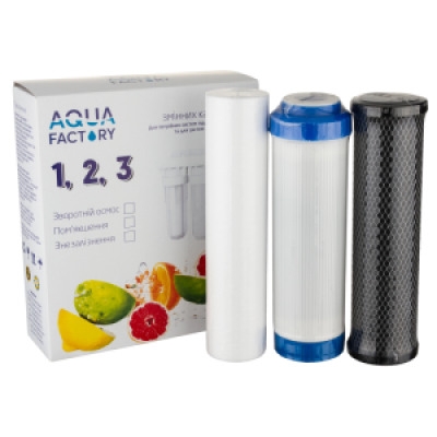 Комплект змінних картриджів Aqua Factory "Зворотній осмос", чорний/білий (AF(RO)+)