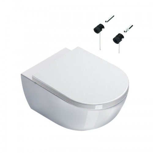 Унитаз подвесной Catalano Sfera NewFlush с крышкой и набором фиксаторов, белый (1VSF54R00+5SCSTF000+5KFST00)