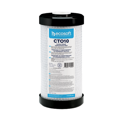 Картридж зі спресованим активованим вугіллям Ecosoft 4,5"х10", білий (CHVCB4510ECO)