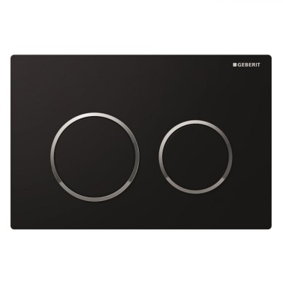 Клавіша змиву Geberit Omega20 для подвійного змиву, чорний/глянцевий хром (115.085.KM.1)