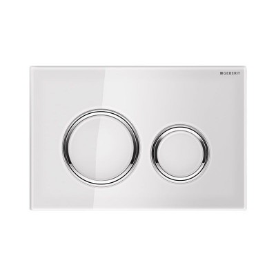 Клавіша змиву Geberit Sigma21, скло біле/хром (115.884.SI.1)