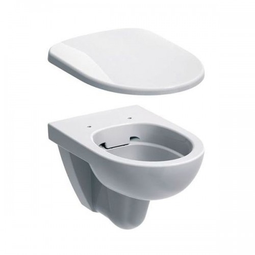 Унітаз підвісний Geberit Selnova Rimfree з кришкою, білий (500.265.01.1+500.333.01.1)