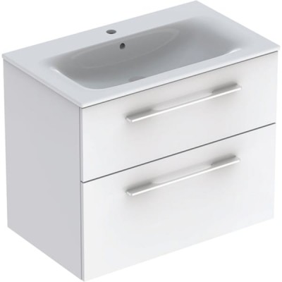 Тумба з умивальником Geberit Selnova Square slim rim, 80х50 см, білий (501.240.00.1)