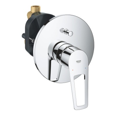 Змішувач для душу прихованого монтажу Grohe BauLoop New з внутрішньою частиною, хром (29081001)