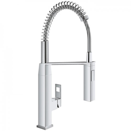 Змішувач для кухні Grohe Eurocube з висувним зливом, хром (31395000)