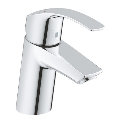 Смеситель для умывальника Grohe Eurosmart S-Size, хром, без донного клапана, хром (32467002)